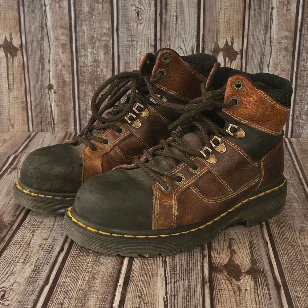 Sz 7 US Mens Dr Martens Ironbridge Industrial Brown Steel Toe Work Boots